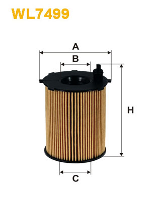 Фільтр оливи Alfa Romeo Mito; Chrysler Ypsilon; Fiat 500, 500L, Panda III, Punto III, Wix Filters (WL7499) FEBI BILSTEIN арт. WL7499