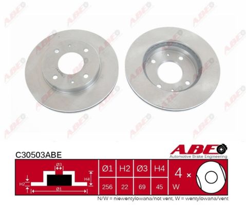 Тормозной диск передний ABE C30503ABE