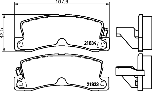 Тормозные колодки зад. Camry/Corolla/RX 86-06 REMSA арт. 8DB355006-431