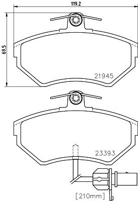 Тормозные колодки дисковые BREMBO арт. 8DB355018451