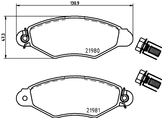 Тормозные колодки дисковые TRW арт. 8DB355019-311