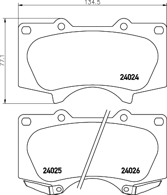 Тормозные колодки передние дисковые WOKING арт. 8DB355010-491