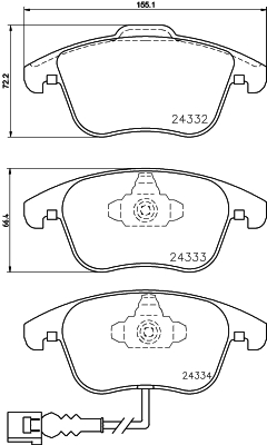 Тормозные колодки передние дисковые ROADHOUSE арт. 8DB355014-031
