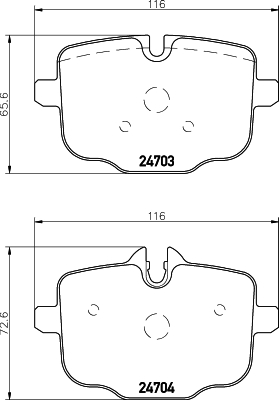 Тормозные колодки задние дисковые  арт. 8DB355014361