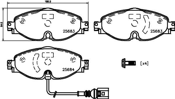 Тормозные колодки дисковые WOKING арт. 8DB355020-191