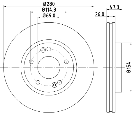 Тормозной диск HYUNDAI арт. 8DD355120-141