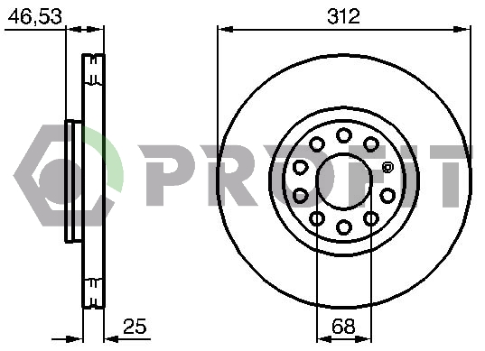 Тормозной диск BLUE PRINT арт. 5010-1707