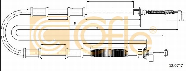 Трос ручника BOSCH арт. 12.0747