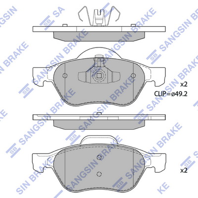 Тормозные колодки передние дисковые BLUE PRINT арт. SP1414