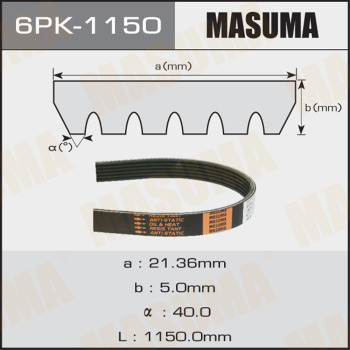 Поликлиновой ремень  арт. 6PK1150