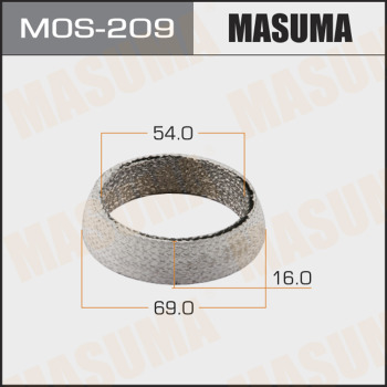 Уплотнительное кольцо, труба выхлопного газа MASUMA MOS209