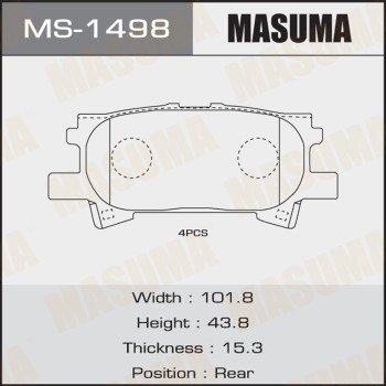 Комплект тормозных колодок MASUMA MS1498