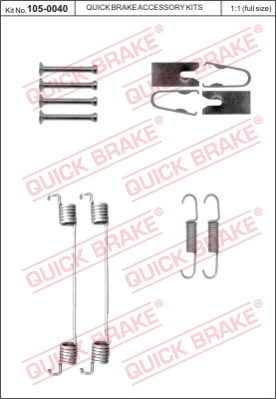 Комплект пружинок колодок ручника VW Polo/Dacia Sandero 07- BOSCH арт. 1050040