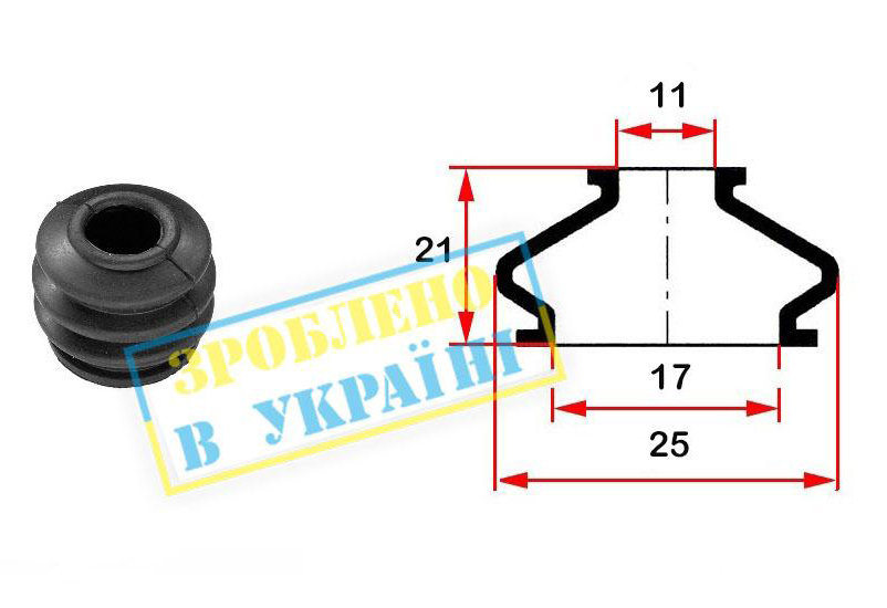 Пыльник направляющей цилиндра тормозного (переднего/заднего) Iveco II (17х10х21)  SOLGY арт. BG0106
