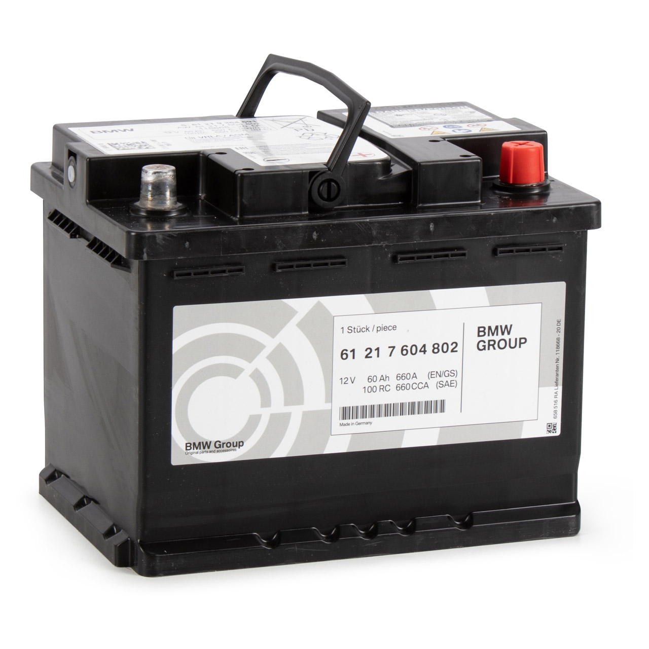 Батарея акумуляторна BMW AGM 12В 60 Аг 660А(EN) R+ EUROREPAR арт. 61217604802