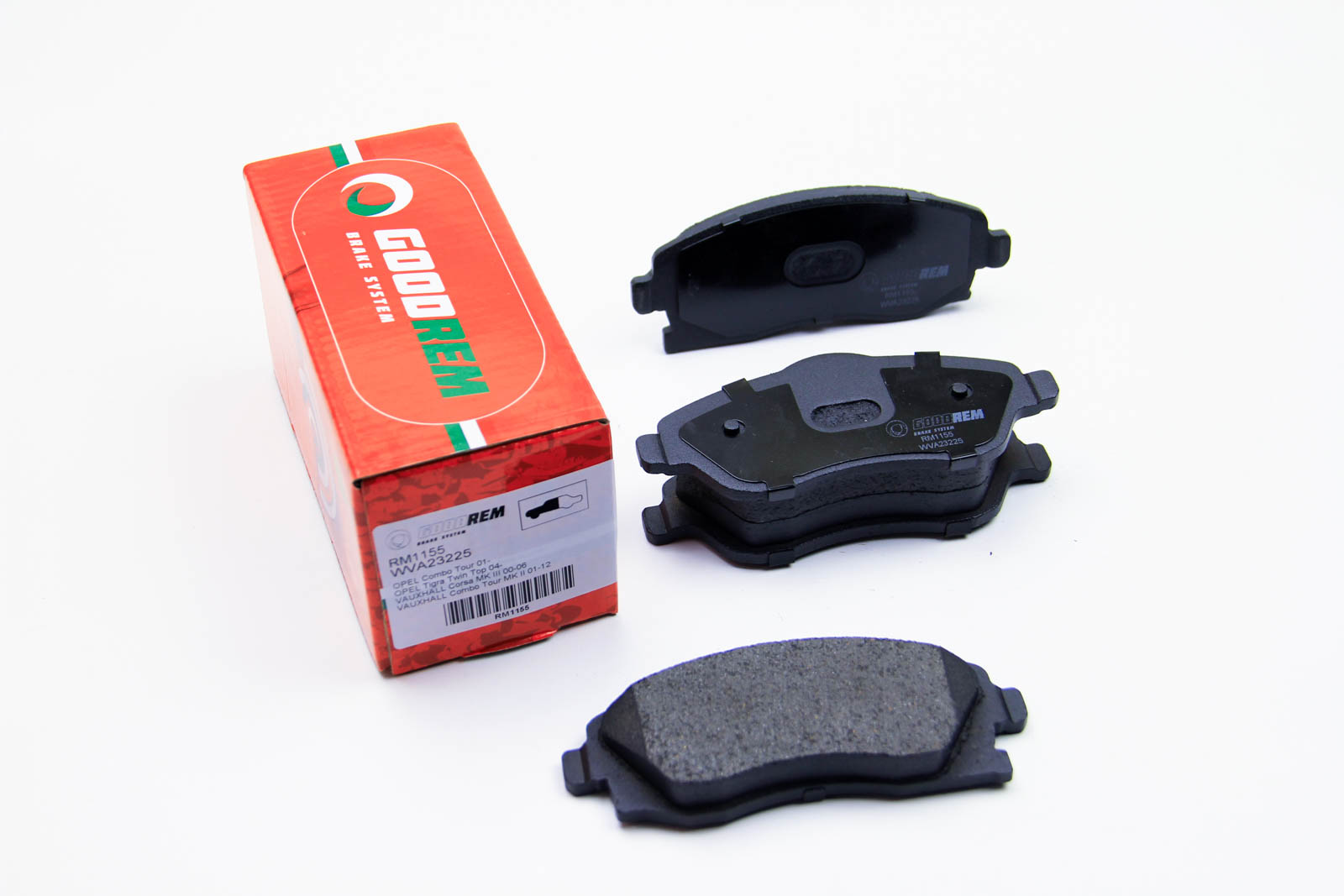 Тормозные колодки перед. Combo 01-04/Corsa 01- ABE арт. RM1155