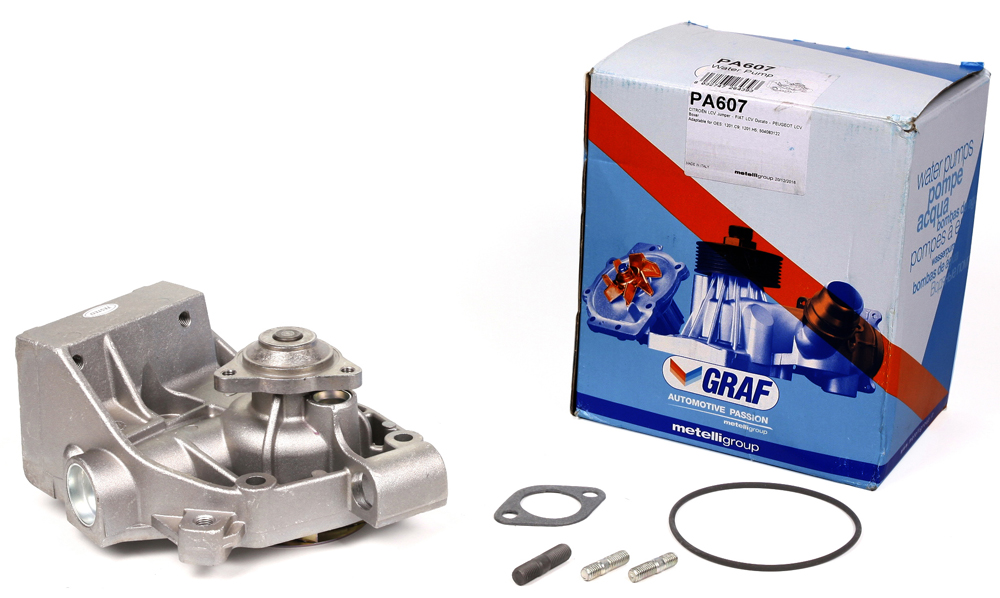 Помпа воды Citroen Jumper 2.8D/HDi 99-/Fiat Ducato 2.5TDI/2.8D/JTD 94-/Peugeot Boxer (R/B) (8 лоп.) GRAF PA607