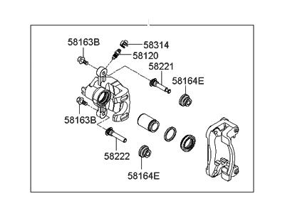 Супорт гальмівний задній лівий Hyundai Accent 06-/Kia Rio 05- (Mobis) FRENKIT арт. 583001G300