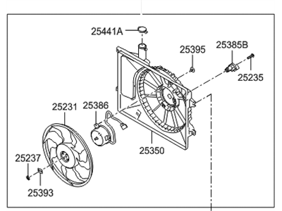 Диффузор радиатора охлаждения двигателя (25380-3X500) Mobis HYUNDAI 253803X500