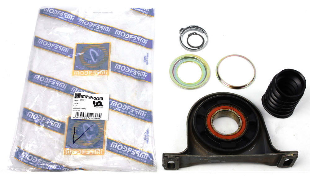 Подшипник подвесной MB Sprinter/VW Crafter 06- (d=47mm) (пыльник+хомуты) SWAG арт. 35871