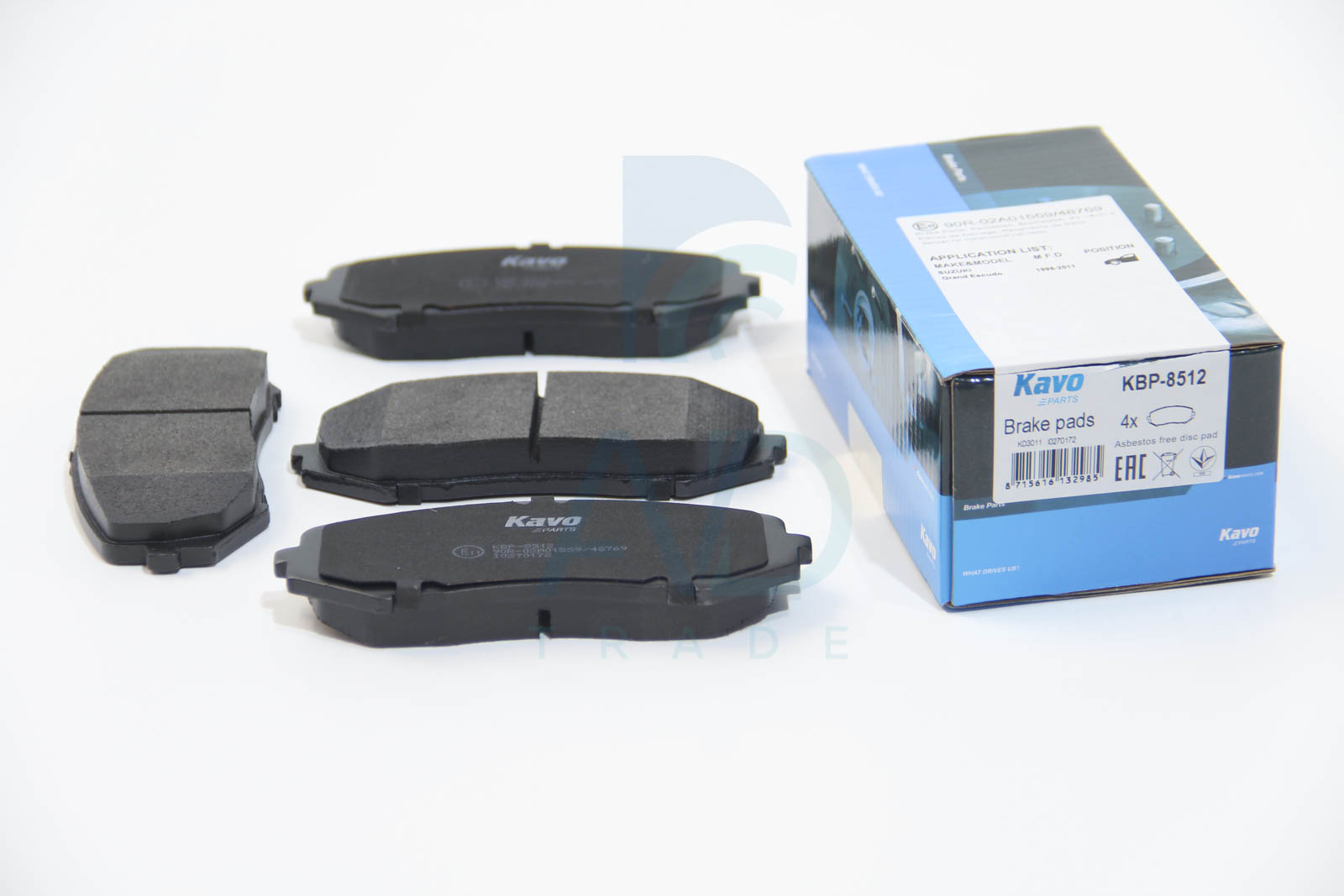 Колодки тормозные (передние) Suzuki Grand Vitara 1.3-3.2 98- (Tokico) BOSCH арт. KBP-8512