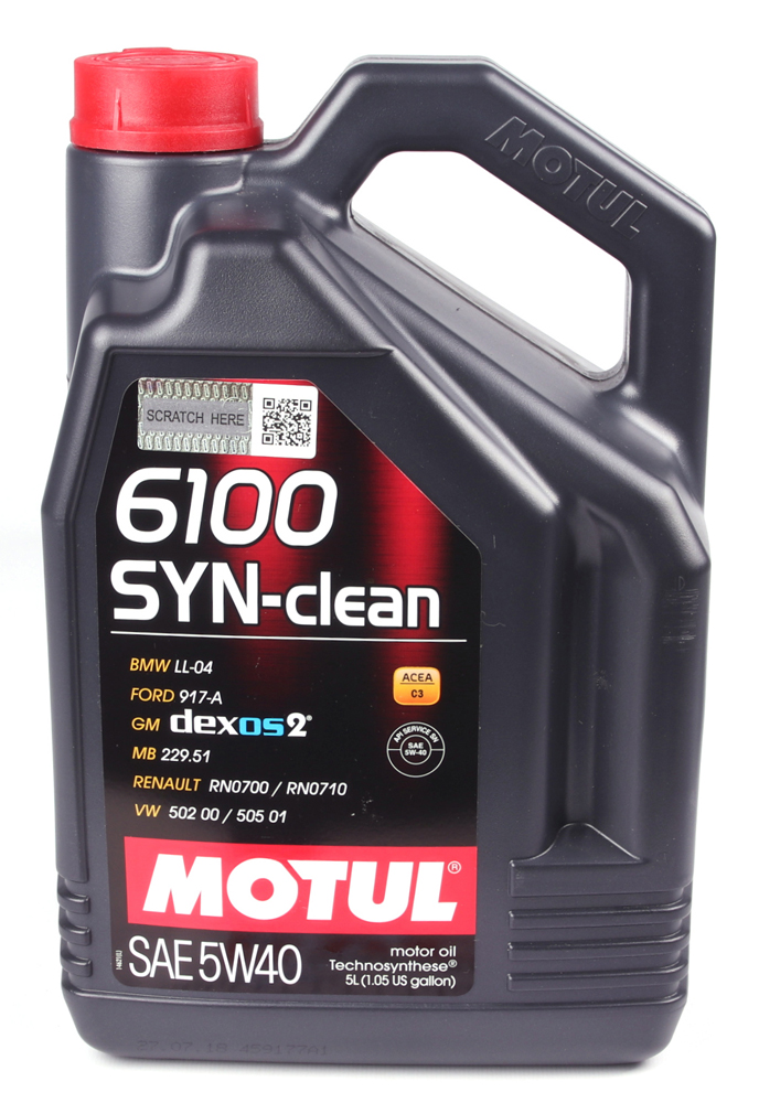 Масло 5W40 6100 SYN-clean (5L) ( BMW LL-04/GM-OPEL dexos2TM/MB 229.51/VW 502 00/505 01) (107943) ROWE арт. 854251