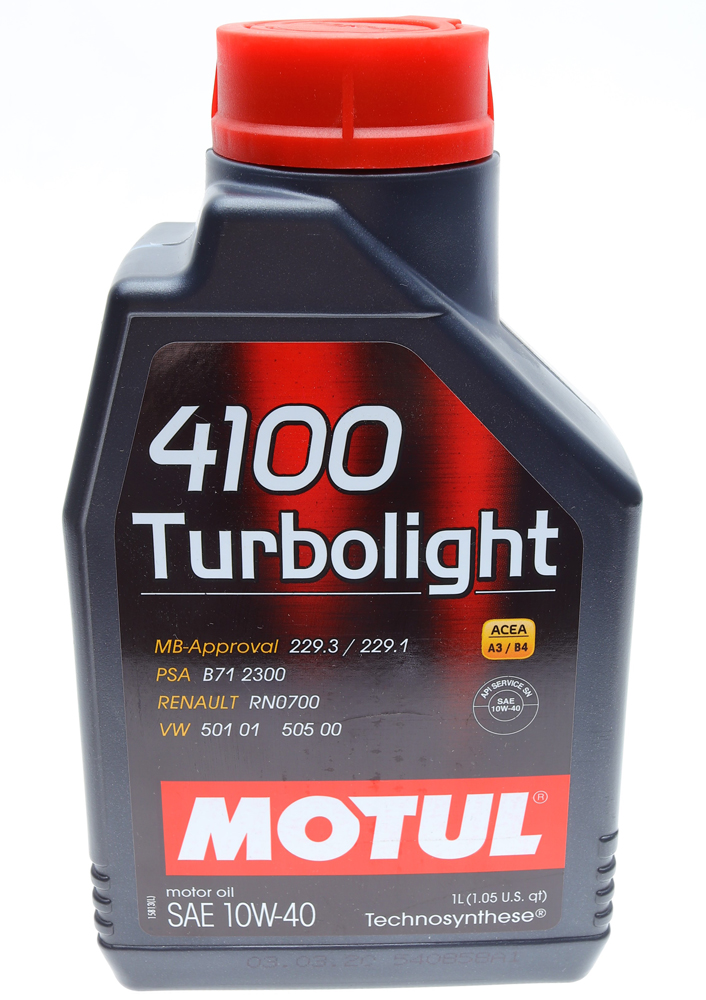 Масло 10W40 Turbolight 4100 (1L) (VW 501.01/505.00/MB 229.3/RN 0700/PSA B71 2300) (102774)  арт. 387601