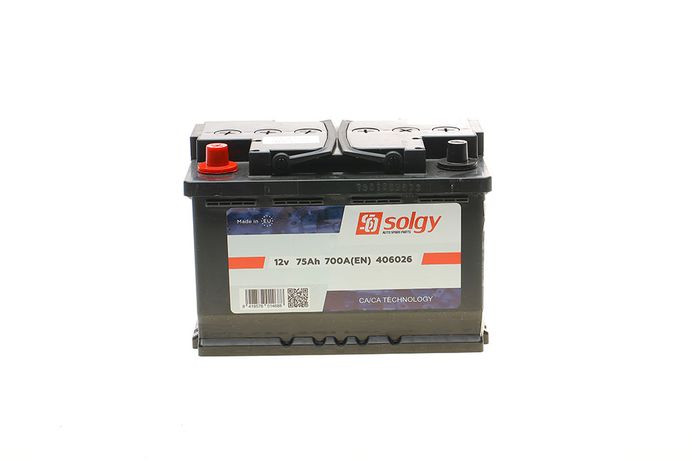Аккумуляторная батарея 75Ah/700A (278x175x190/+L) SOLGY арт. 406026