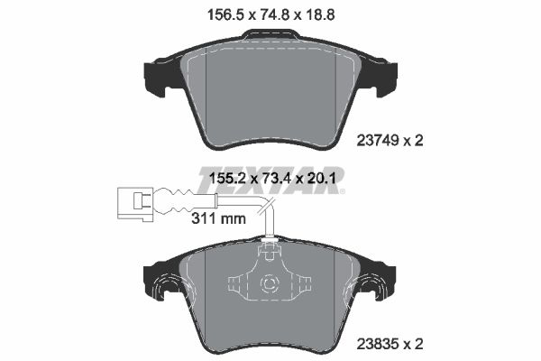 Тормозные колодки дисковые TRW арт. 2374901