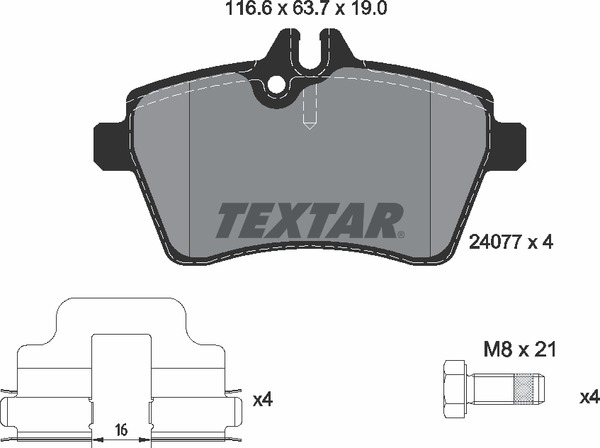 Колодки тормозные (передние) MB A-class (W169) 04-12 (Lucas) Q+ BREMBO арт. 2407701