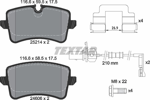 Тормозные колодки дисковые TEXTAR арт. 2521403