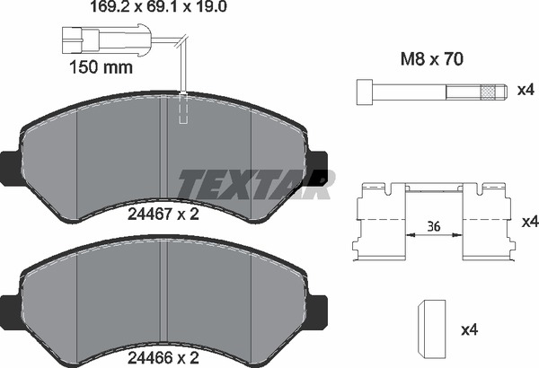 Колодки тормозные (передние) Citroen Jumper/Fiat Ducato/Peugeot Boxer 2.0-3.0HDi 06- R16(с датчиком) QUICK BRAKE арт. 2446701
